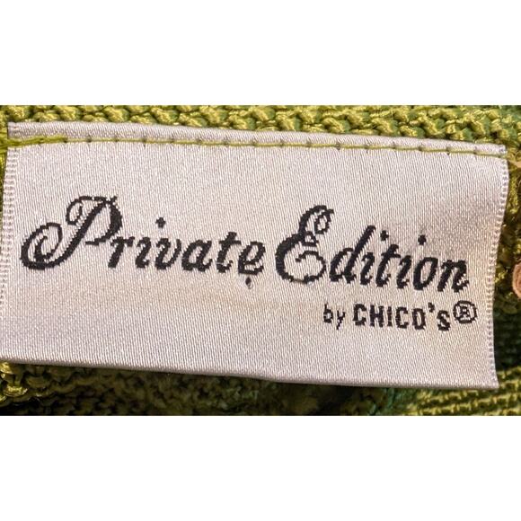 Chico's Private Edition Rayon Double-Knit Sleeveless Sweater Green Sz 1 Med - Picture 4 of 5